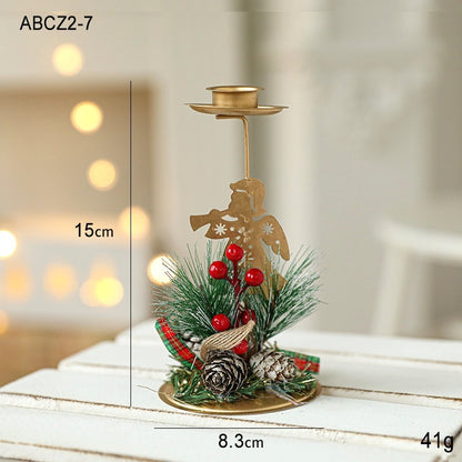 ✨ Christmas Golden Wrought Iron Candlestick – Elegant Window & Home Decoration