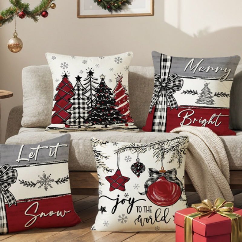🎄 Christmas Cushion Cover Pillowcase – 2024 Merry Christmas Home Decor
