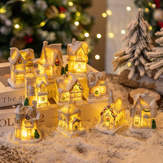 Christmas LED Luminous Resin House – Small Light-Up Holiday Décor