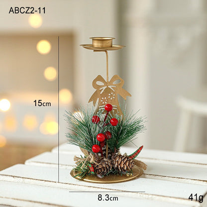 ✨ Christmas Golden Wrought Iron Candlestick – Elegant Window & Home Decoration