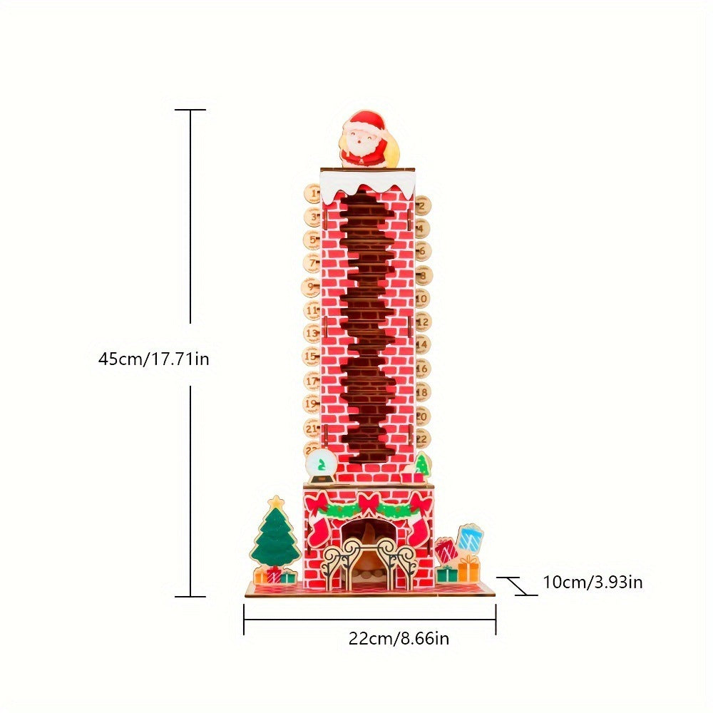 Santa Claus Wooden Advent Calendar – 24-Day Holiday Countdown Display