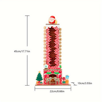 Santa Claus Wooden Advent Calendar – 24-Day Holiday Countdown Display