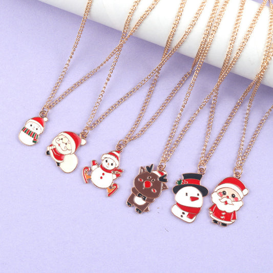 Adorable Xmas Cartoon Necklace – Perfect Holiday Gift