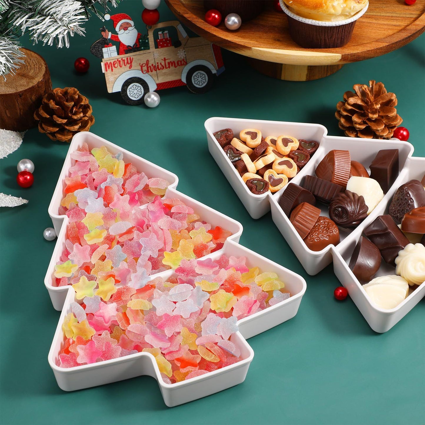 🎄 Christmas Tree Shaped Fruit Platter – Multi-Function Snack & Dessert Serving Tray