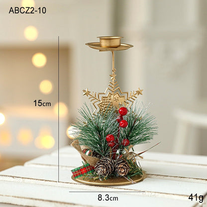 ✨ Christmas Golden Wrought Iron Candlestick – Elegant Window & Home Decoration