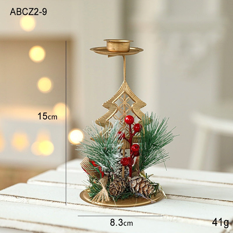 ✨ Christmas Golden Wrought Iron Candlestick – Elegant Window & Home Decoration