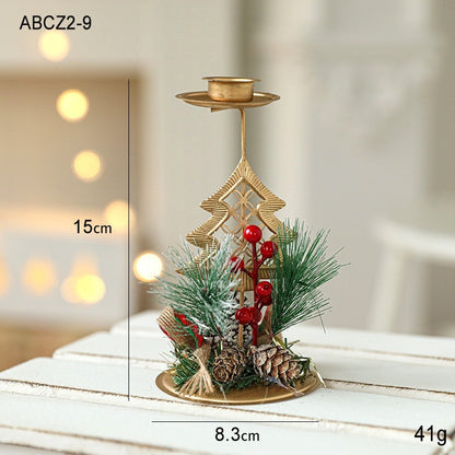 ✨ Christmas Golden Wrought Iron Candlestick – Elegant Window & Home Decoration