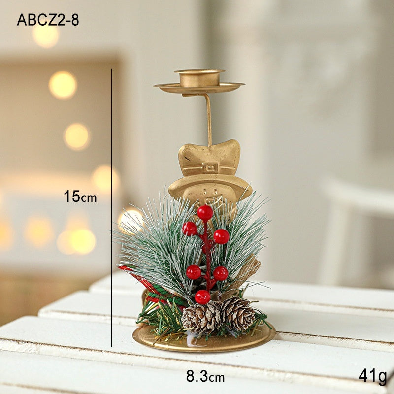 ✨ Christmas Golden Wrought Iron Candlestick – Elegant Window & Home Decoration