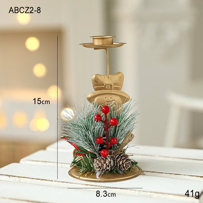 ✨ Christmas Golden Wrought Iron Candlestick – Elegant Window & Home Decoration