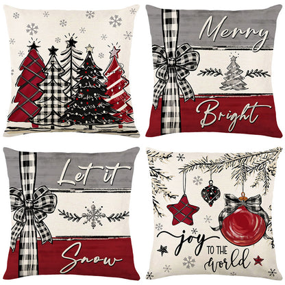 🎄 Christmas Cushion Cover Pillowcase – 2024 Merry Christmas Home Decor