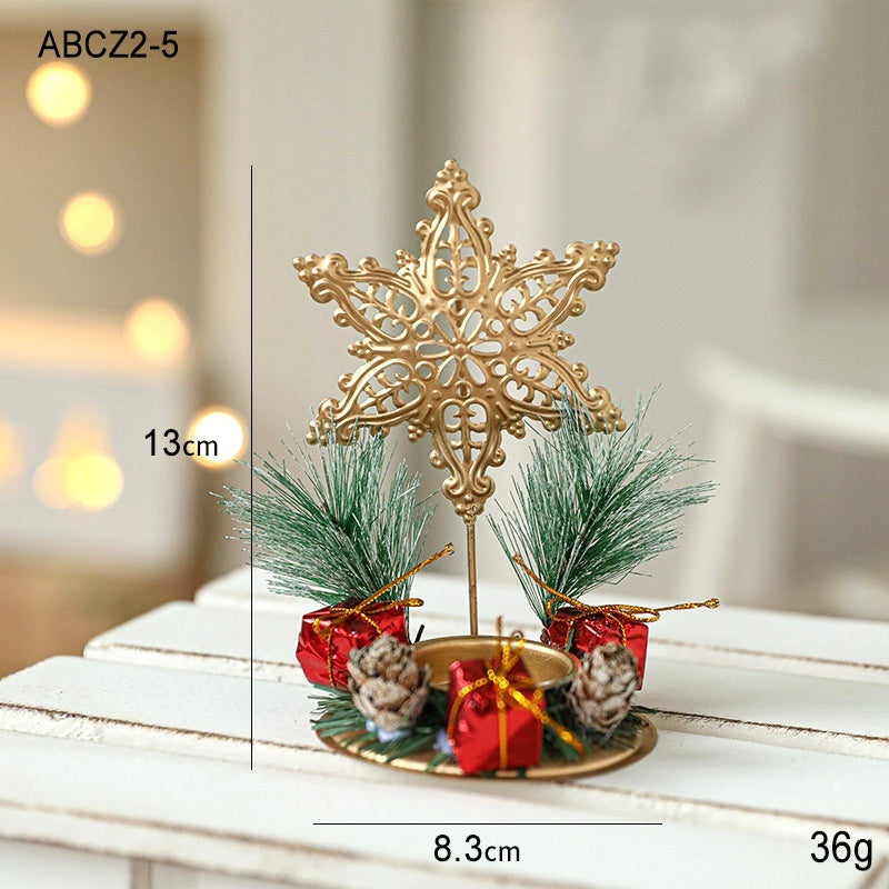 ✨ Christmas Golden Wrought Iron Candlestick – Elegant Window & Home Decoration