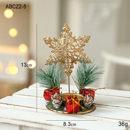 ✨ Christmas Golden Wrought Iron Candlestick – Elegant Window & Home Decoration