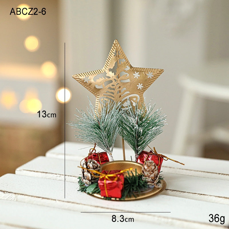 ✨ Christmas Golden Wrought Iron Candlestick – Elegant Window & Home Decoration