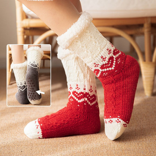 Christmas Cozy Plush Floor Socks – Warm Knitted Non-Slip Winter Wear